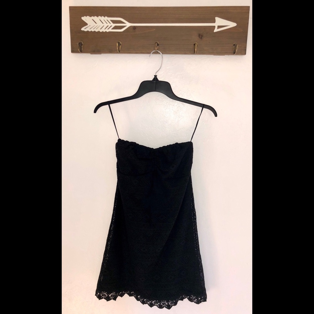 Strapless black dress